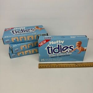 4 Vtg 80s Box Hefty Tidies Diaper Disposal Bags Scented Prop Collect Decor READ‎
